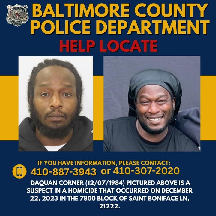Fugitive Sought in Connection with Dundalk Homicide in Baltimore County