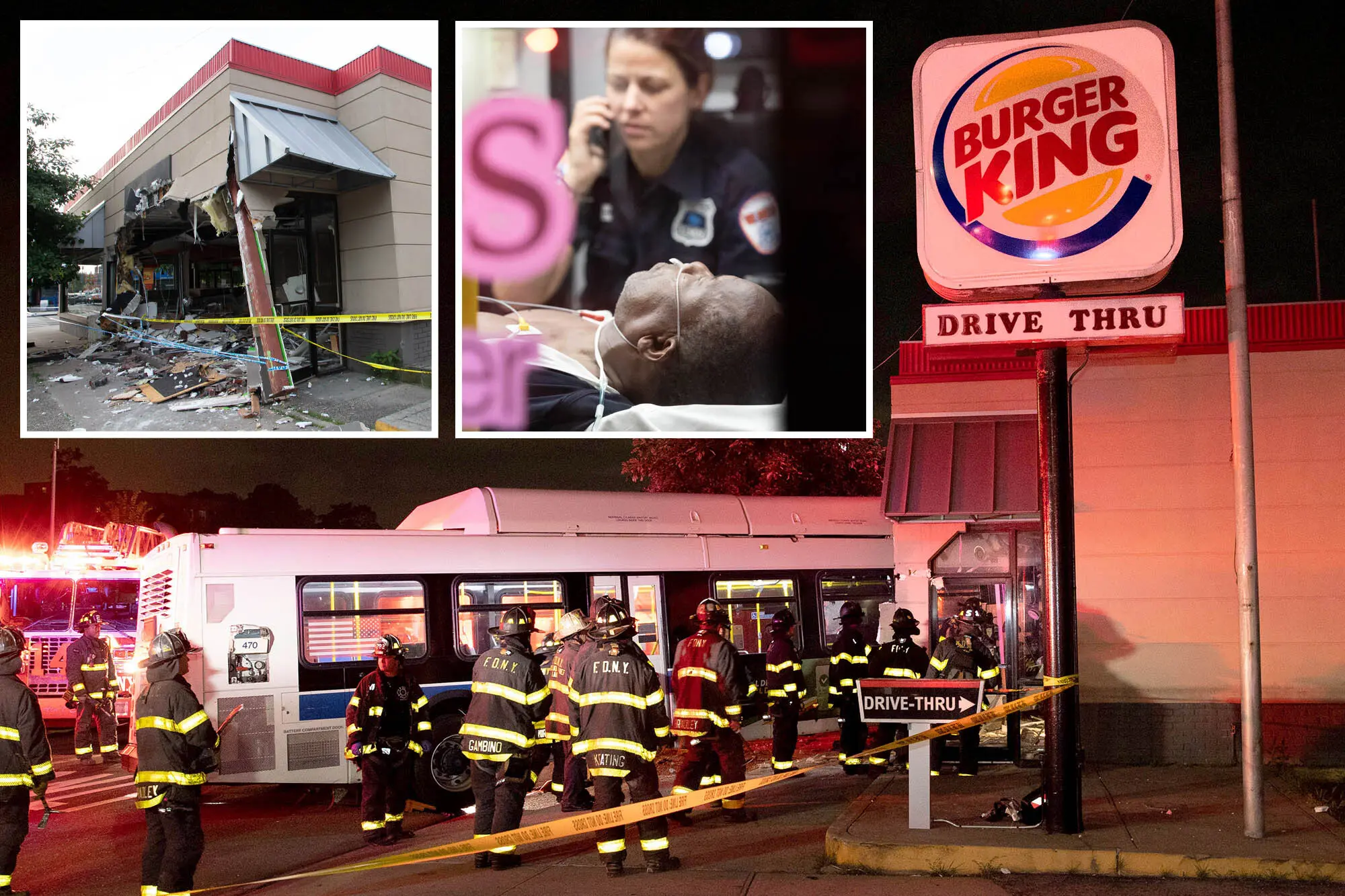 Bus Crashes into Burger King in New York City