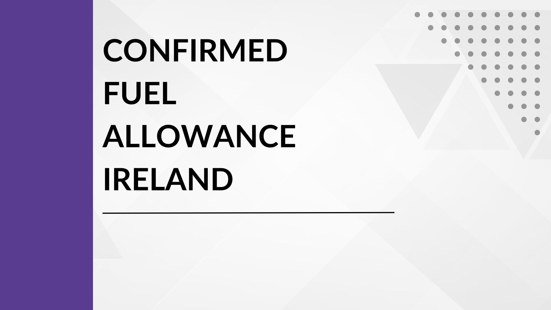 Confirmed Fuel Allowance Ireland