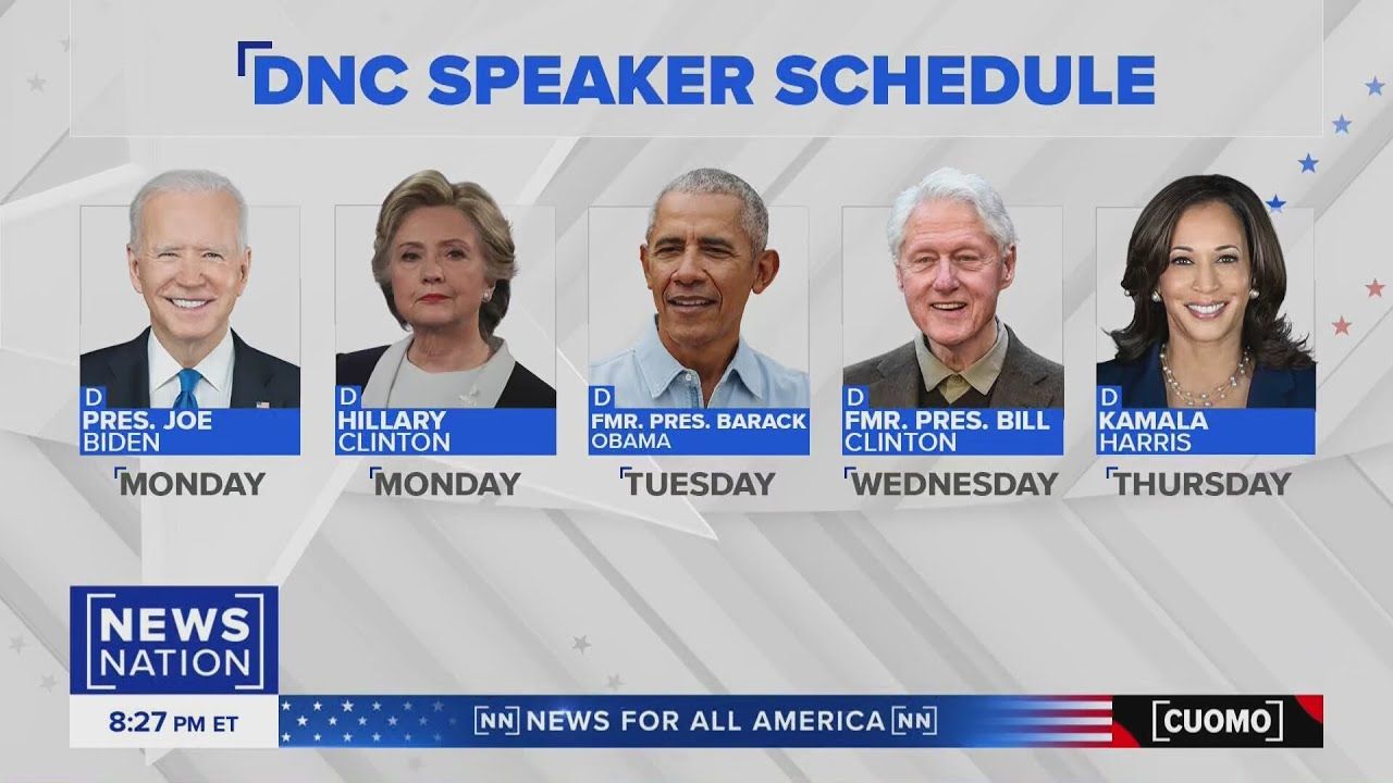 DNC Speaker Schedule - Timing, Closing Day