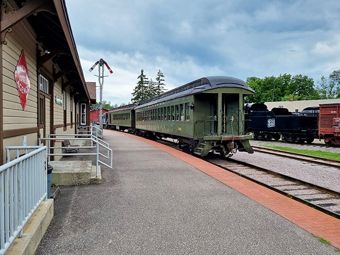 Step right up to a slice of Americana on wheels. This vintage station is where history meets adventure, folks!