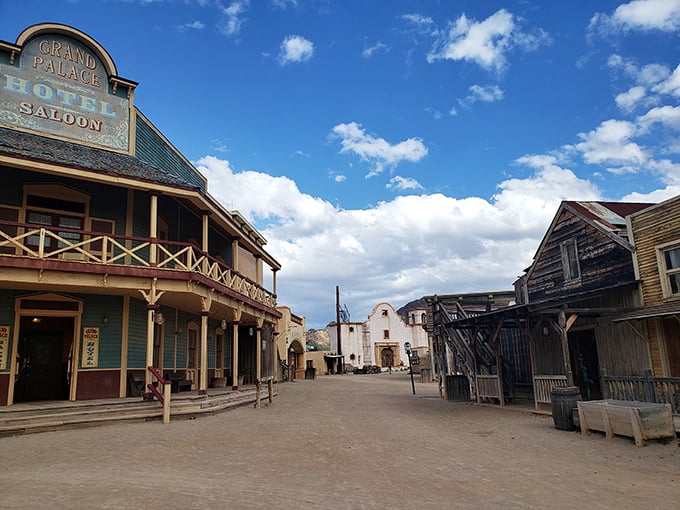 Dusty streets and wooden facades – Old Tucson's main drag is like walking onto the set of 'Gunsmoke'!