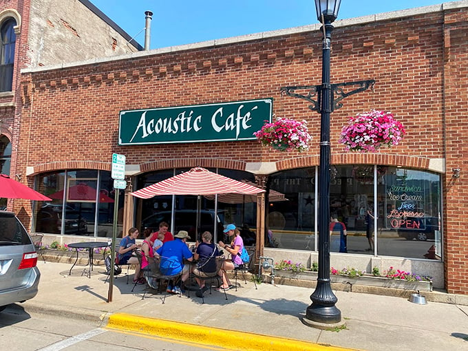 Outdoor seating under a cheery umbrella? This cafe hits all the right notes for a perfect Minnesota afternoon. 