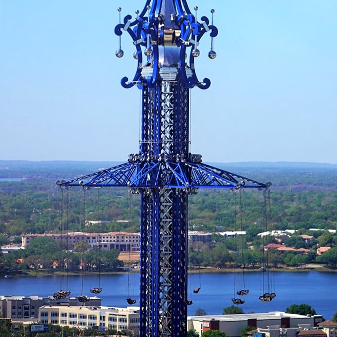 Swinging into the stratosphere! This blue giant makes you feel like Spider-Man on his day off.