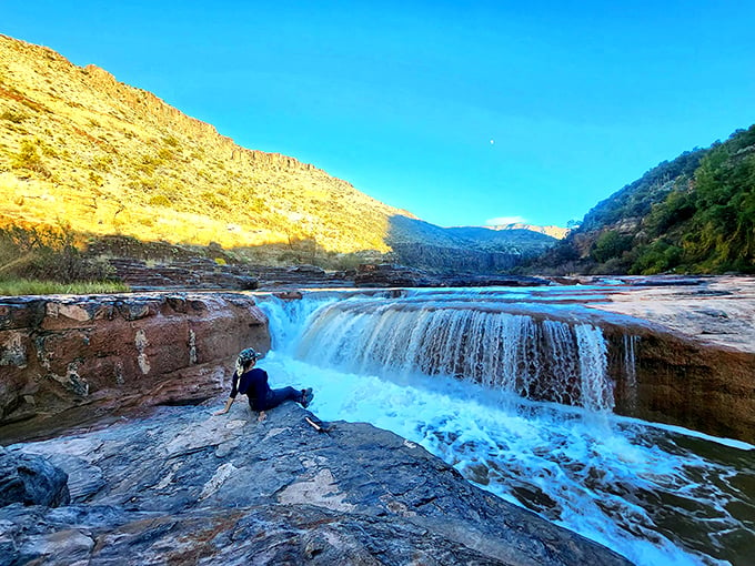 Nature's own slip 'n slide! Apache Falls turns the desert into a water wonderland.