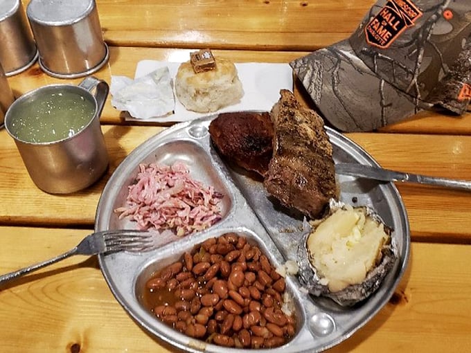 Cowboy cuisine at its finest! This plate screams "Home on the Range" louder than a coyote's midnight serenade.