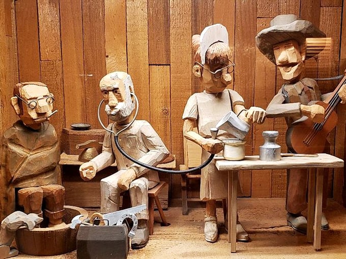 Wooden wonders! These carved characters tell tales of the Old West better than any history book.