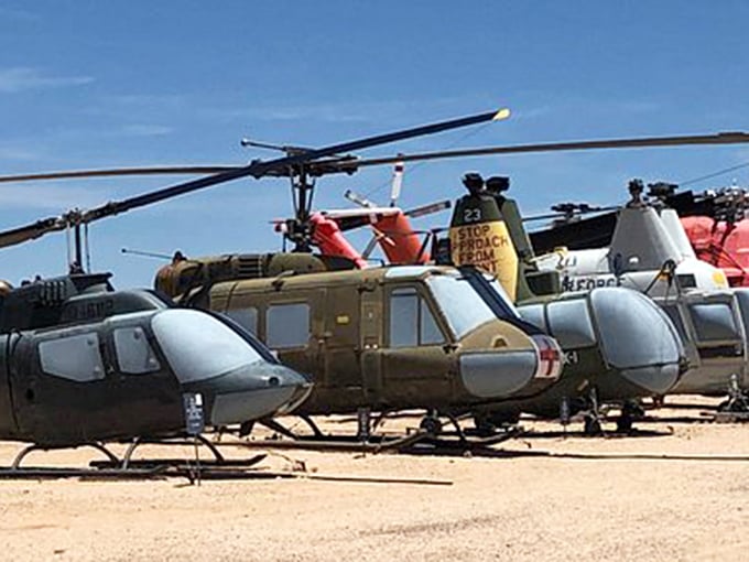 A flock of helicopters basking in the sun. They're like the cool kids at the aviation playground, always ready for a spin.