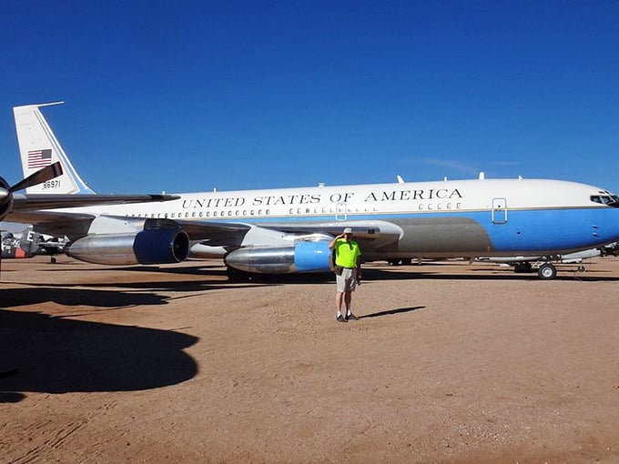 Air Force One: Where presidential power meets mile-high style. It's got more secrets than Area 51 and twice the legroom.