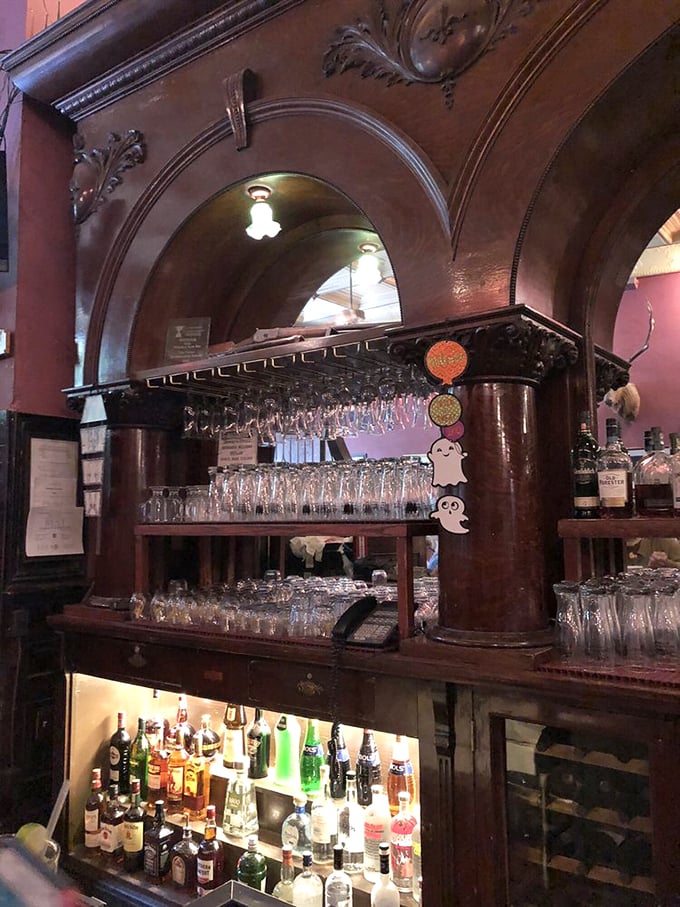 Holy spirits! This bar's seen more action than a John Wayne movie marathon. If these bottles could talk, they'd need their own Netflix series.