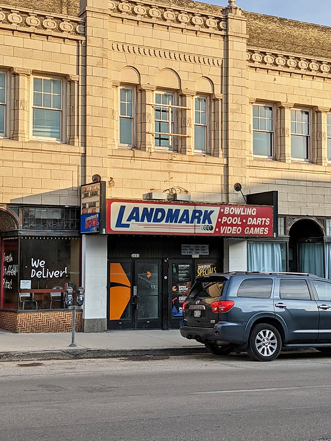 Take the scenic route to Landmark Lanes – Milwaukee's hidden bowling treasure awaits below street level!