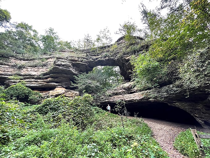 Bridge the gap between past and present at this geological marvel – no tolls required!