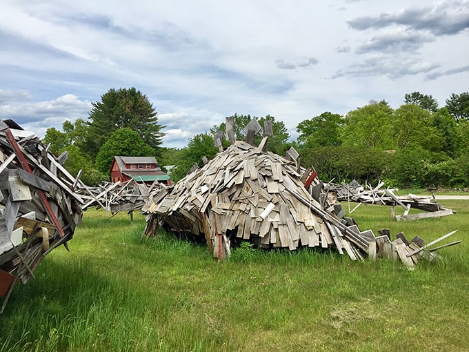 Roadside prehistoric pit stop! It's like Jurassic Park meets your local hardware store.