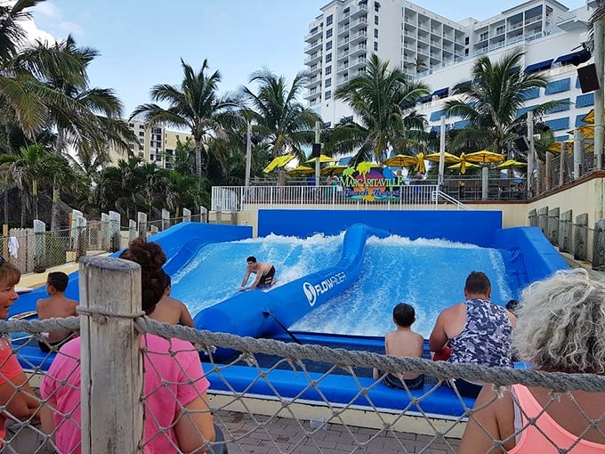 Surf's up... sort of: This wave machine brings a slice of Hawaii to Hollywood, minus the shark encounters and reef cuts.