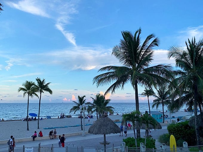 Nature's nightly show: As the sun dips below the horizon, the sky erupts in a technicolor farewell to another perfect beach day.