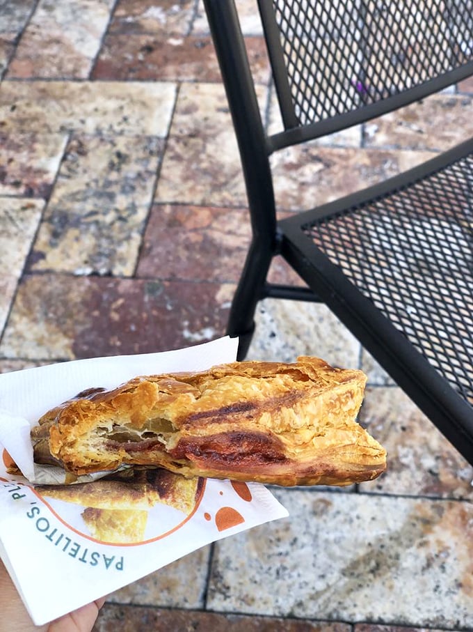 Flaky, golden, and bursting with guava goodness. This pastry is the stuff dreams are made of – if dreams were edible and came with a side of café con leche.