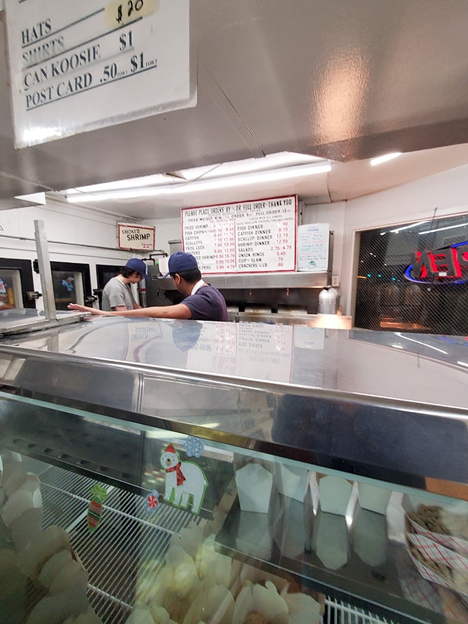 Behind the counter, seafood sorcerers work their magic. These folks could probably smoke a shoe and make it taste like heaven.