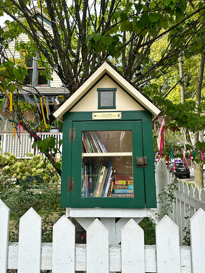 Forget Hogwarts' owl post - this little green library is delivering stories straight to the neighborhood's imagination station!