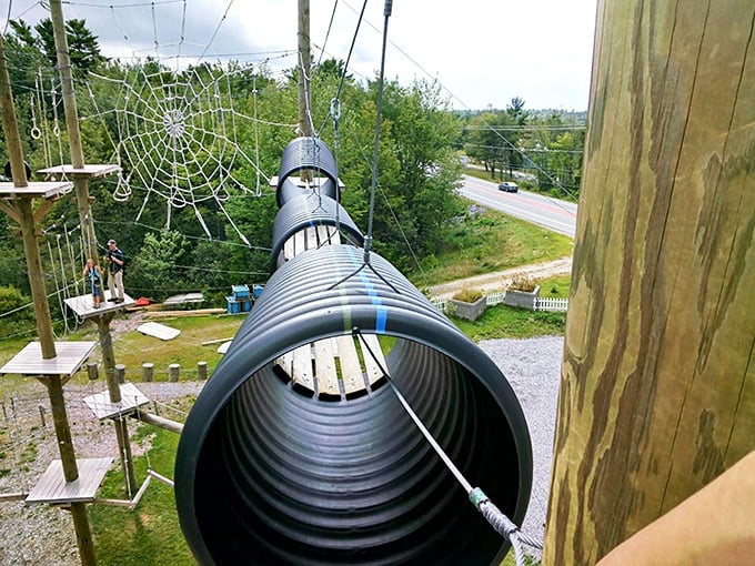 Tunnel vision takes on a whole new meaning here. It's like crawling through a giant's drinking straw – just don't expect a refreshing beverage at the end!