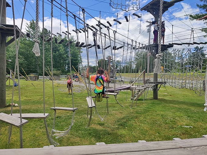 Ropes course or giant cat's cradle? Either way, it's a web of excitement that'll have you feeling like a kid again – just with better balance.