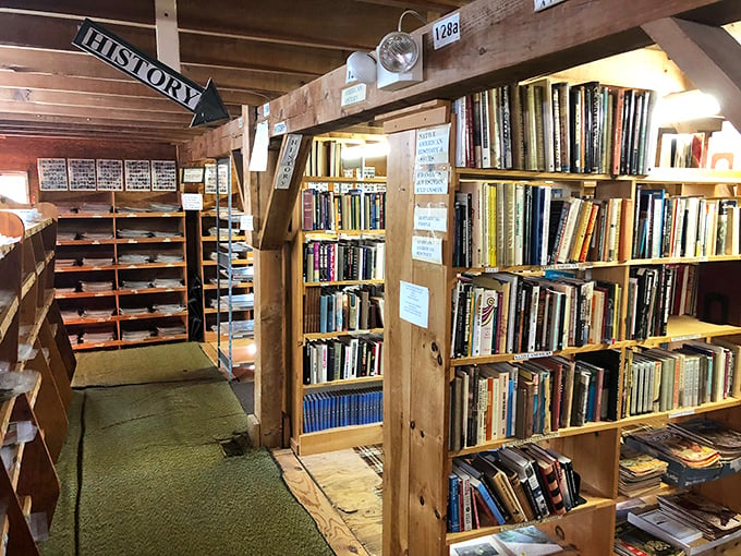 History buffs, rejoice! These shelves are packed tighter than a time capsule, each book a window to another era.