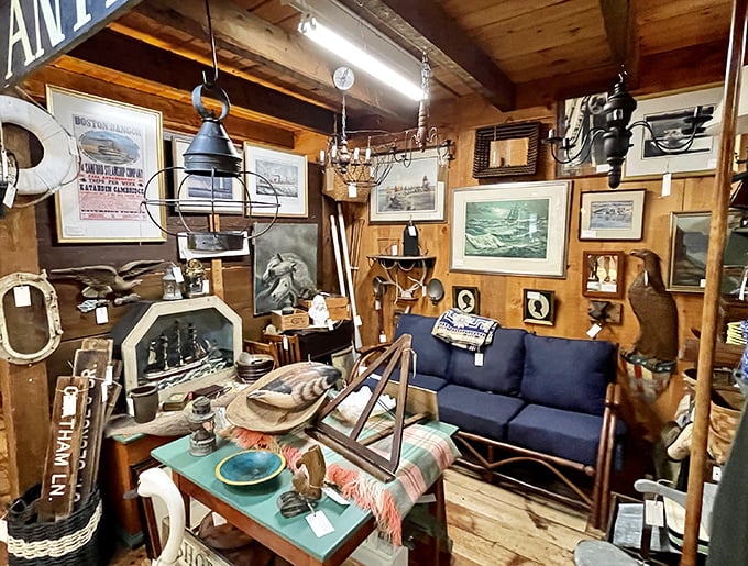 Ahoy, matey! This nautical nook could outfit an entire fleet of armchair sailors. From ship wheels to vintage maps, it's a seafaring adventure without the seasickness.