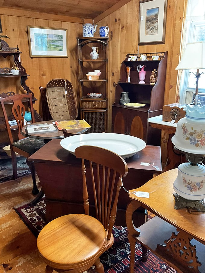 Pull up a chair and stay awhile! This cozy corner looks like it's waiting for a fireside chat about the good old days.