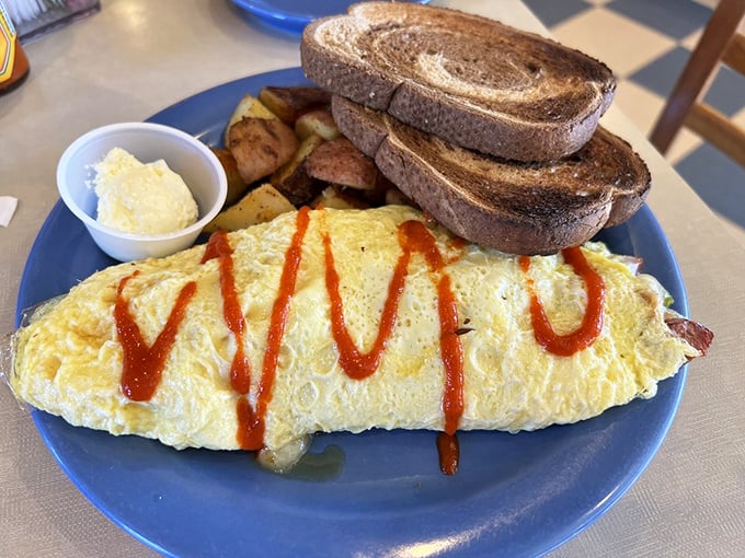 This omelet isn't just folded, it's origami with eggs. A protein-packed masterpiece that puts ordinary breakfasts to shame.