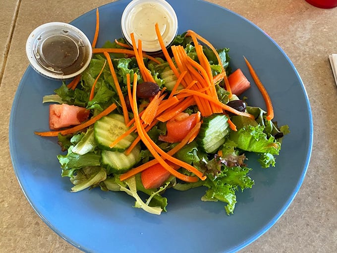 A salad so fresh, it might start its own wellness Instagram. Proof that sometimes, diner food can be your nutritionist's ally.