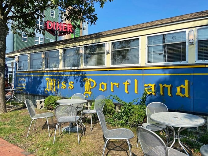 Outdoor seating that says, "Come for the food, stay for the people-watching." Maine's version of Parisian café culture.