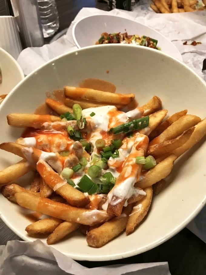 Buffalo soldiers, march on my plate! These zesty fries are like a flavor explosion in your mouth, complete with cool ranch reinforcements.