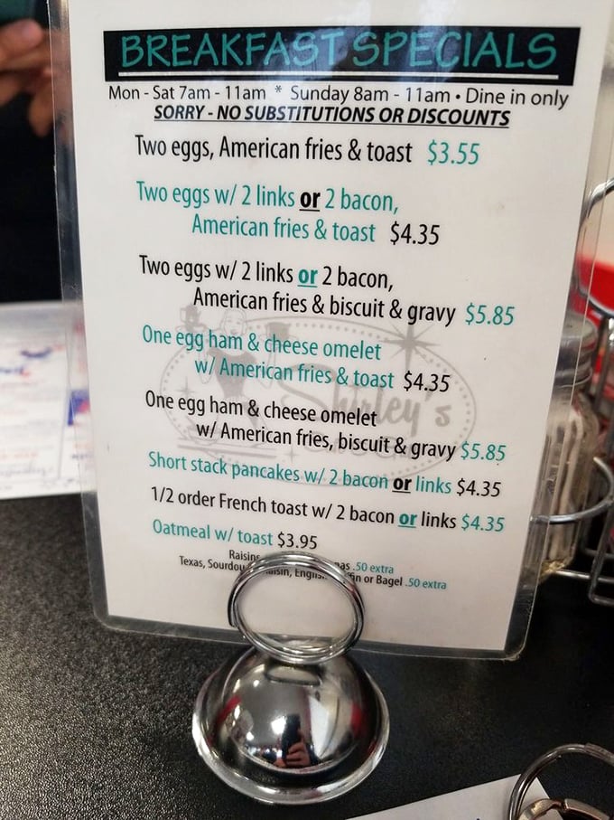 Behold, the sacred text of breakfast! These prices will make you wonder if you've stumbled into a 1950s time warp.