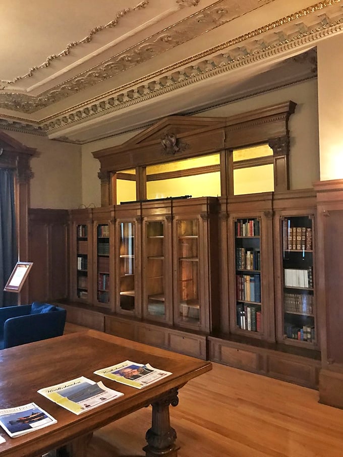 Shh… the books are sleeping! This cozy library corner is perfect for curling up with a good Stieg Larsson thriller.