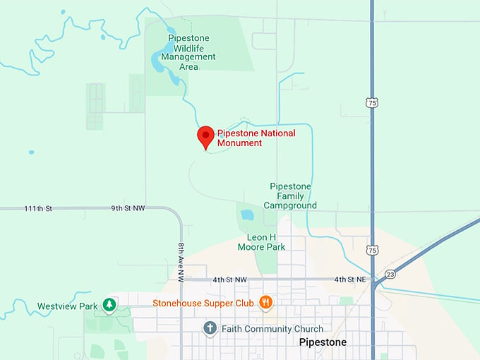 16. pipestone national monument map