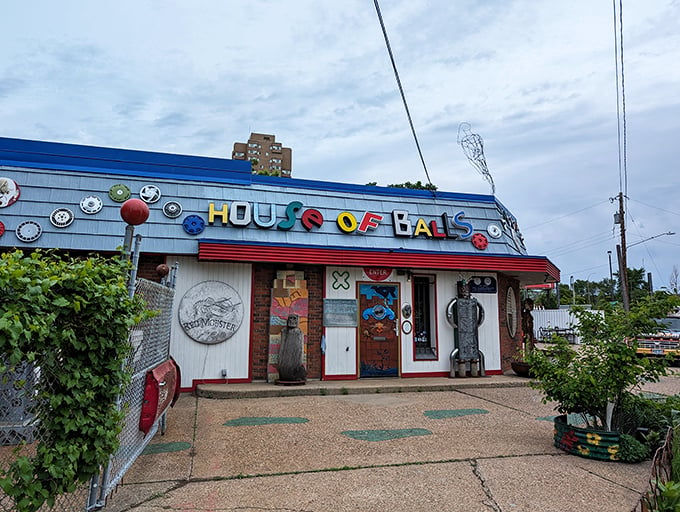 Step right up to the quirkiest show in town! This entrance is like a carnival funhouse designed by Salvador Dalí.