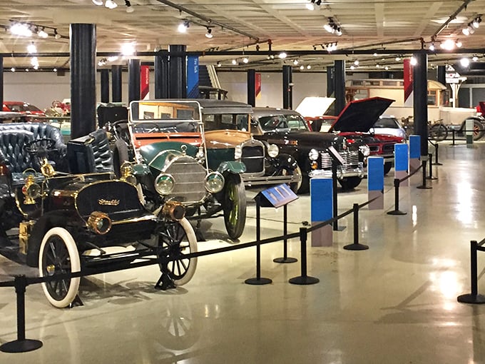 From Model Ts to muscle cars, this showroom is a candy store for gearheads. Drooling is permitted, but no joy rides!