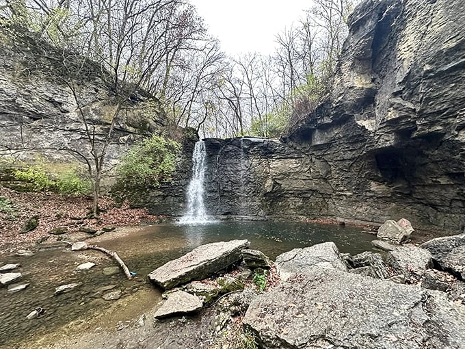 Talk about a natural shower! This waterfall's got better pressure than most hotel bathrooms I've encountered.