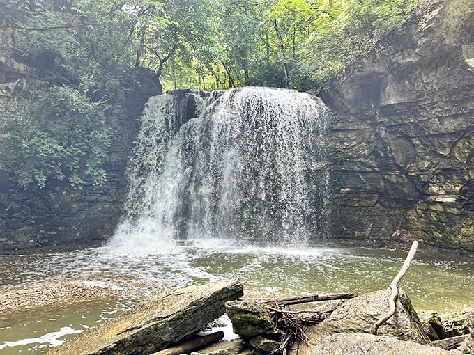 Up close and personal with H2O! This waterfall's got more character than most people I know.