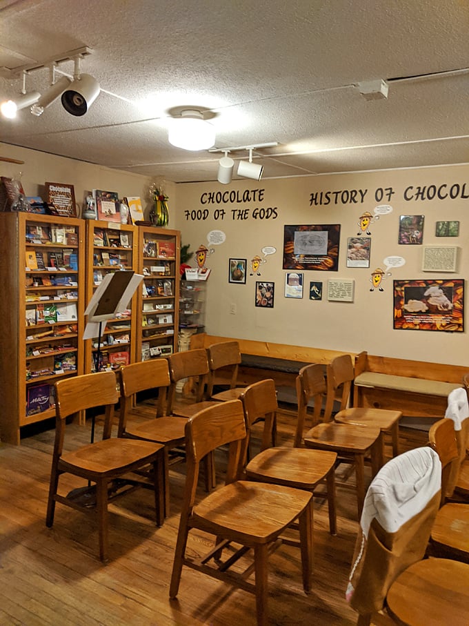 History never tasted so sweet! This wall of chocolate wisdom proves that learning can be delicious. Time to brush up on your cocoa curriculum!