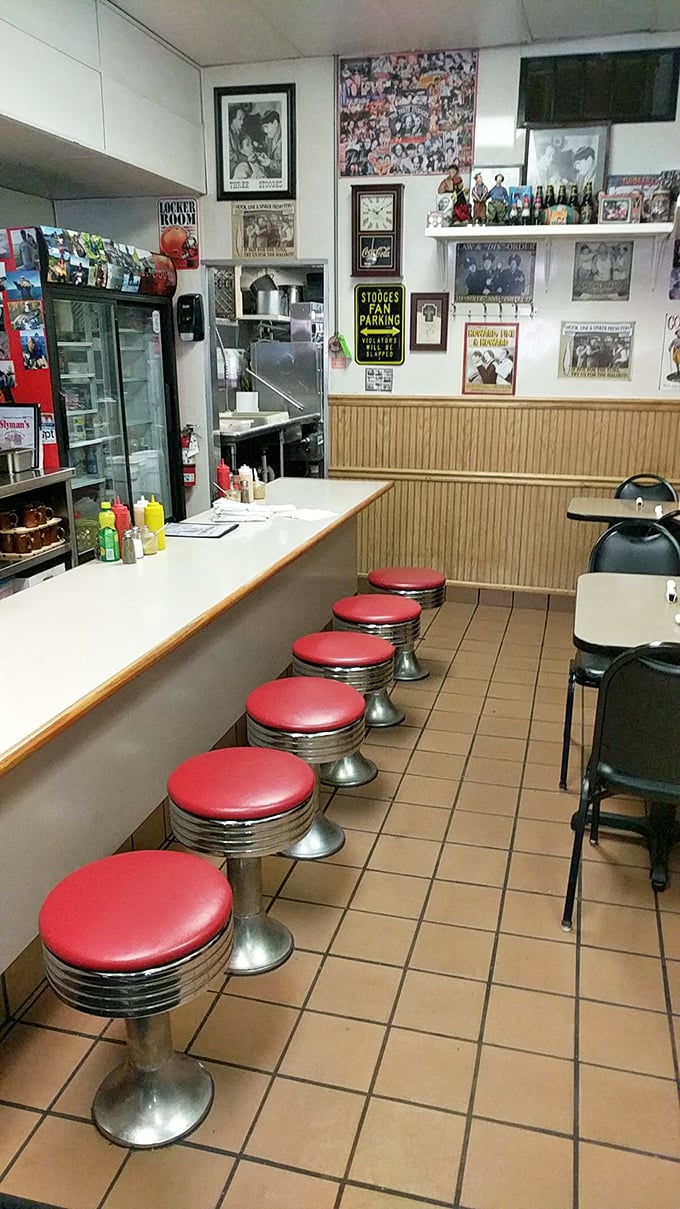 Take a seat at the counter of dreams. These red stools have witnessed countless "oohs" and "aahs" as diners tackle Slyman's legendary sandwiches.