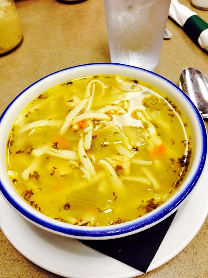 A bowl of liquid comfort! This chicken noodle soup is like a warm, savory hug for your insides on a chilly Cleveland day.