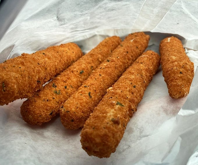 Crispy, gooey, heavenly. These mozzarella sticks are like edible gold bars, perfect for dipping into marinara treasure chests.