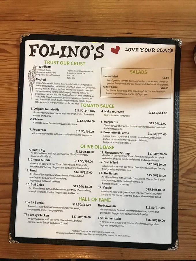 Decisions, decisions! Folino's menu is a treasure map of taste, guiding you through a mouthwatering array of pizzas that'll make your taste buds do a happy dance.