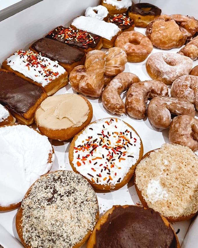 Donut nirvana achieved! This box of circular delights is like a flavor wheel spun by the sugar gods themselves. Resistance is futile, my friends.