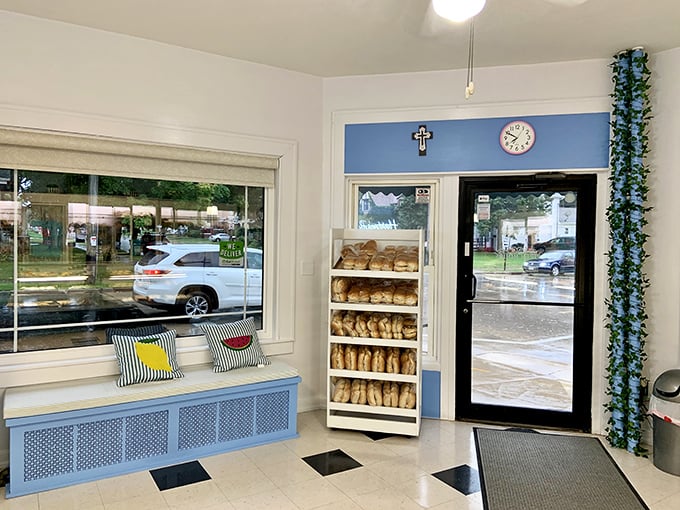 Welcome to carb heaven! This cozy corner, complete with freshly baked bread, feels like grandma's kitchen got a modern makeover.