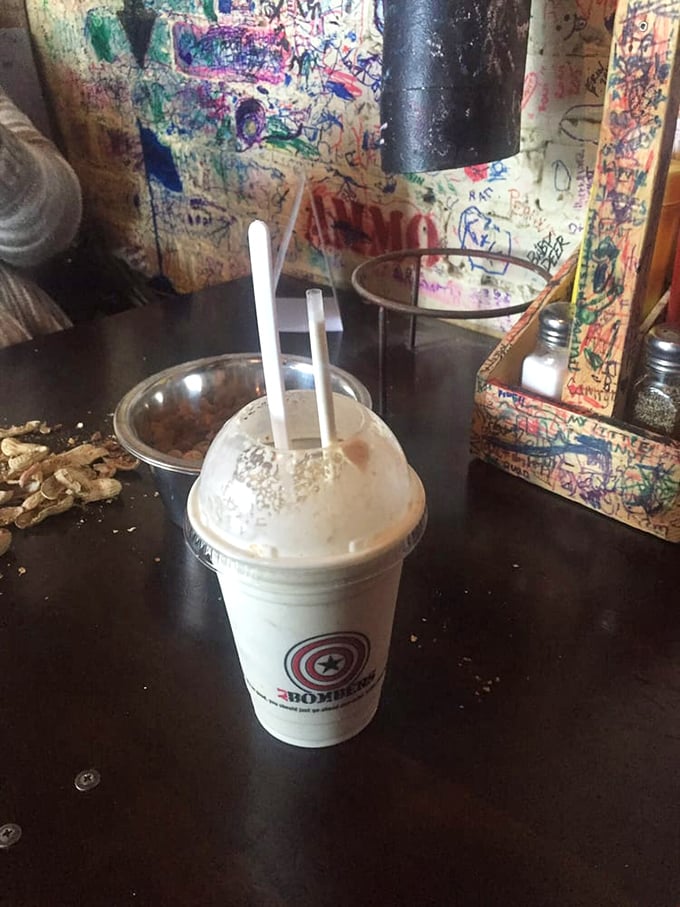 Shake it up, baby! AJ Bombers' peanut butter shake is like drinking a cloud made of childhood memories and pure joy.