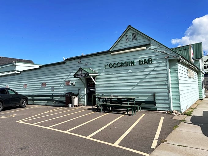 The Moccasin Bar: Where the spirits are high, the beers are cold, and the animals are... well, you'll see. Welcome to Wisconsin's wildest watering hole!