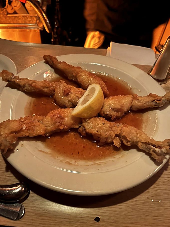 Hop to it! These crispy frog legs are the unexpected star of the show. Who knew Kermit could be so delicious?