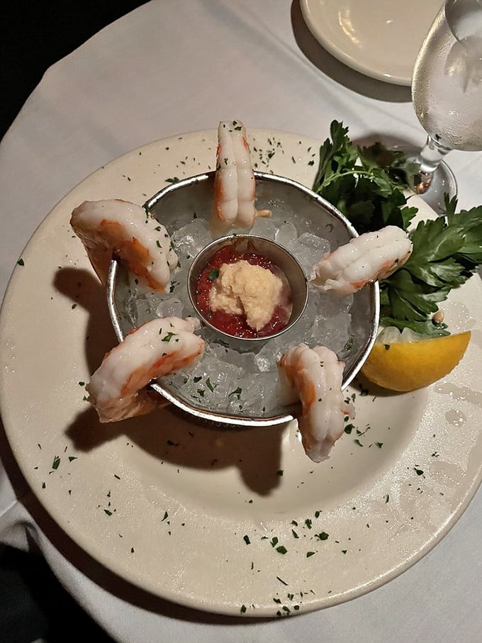 Shrimp cocktail that's dressed to impress. These crustaceans are ready for their close-up, Mr. DeMille.