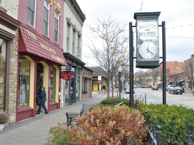 Milford's Village Florist: Bringing a pop of color to Main Street. It's like Mother Nature decided to open a brick-and-mortar shop!